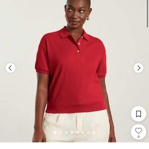Everlane Red Short Sleeve Polo Tee